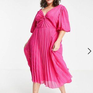 ASOS CURVE Twist Front Pleated Dress